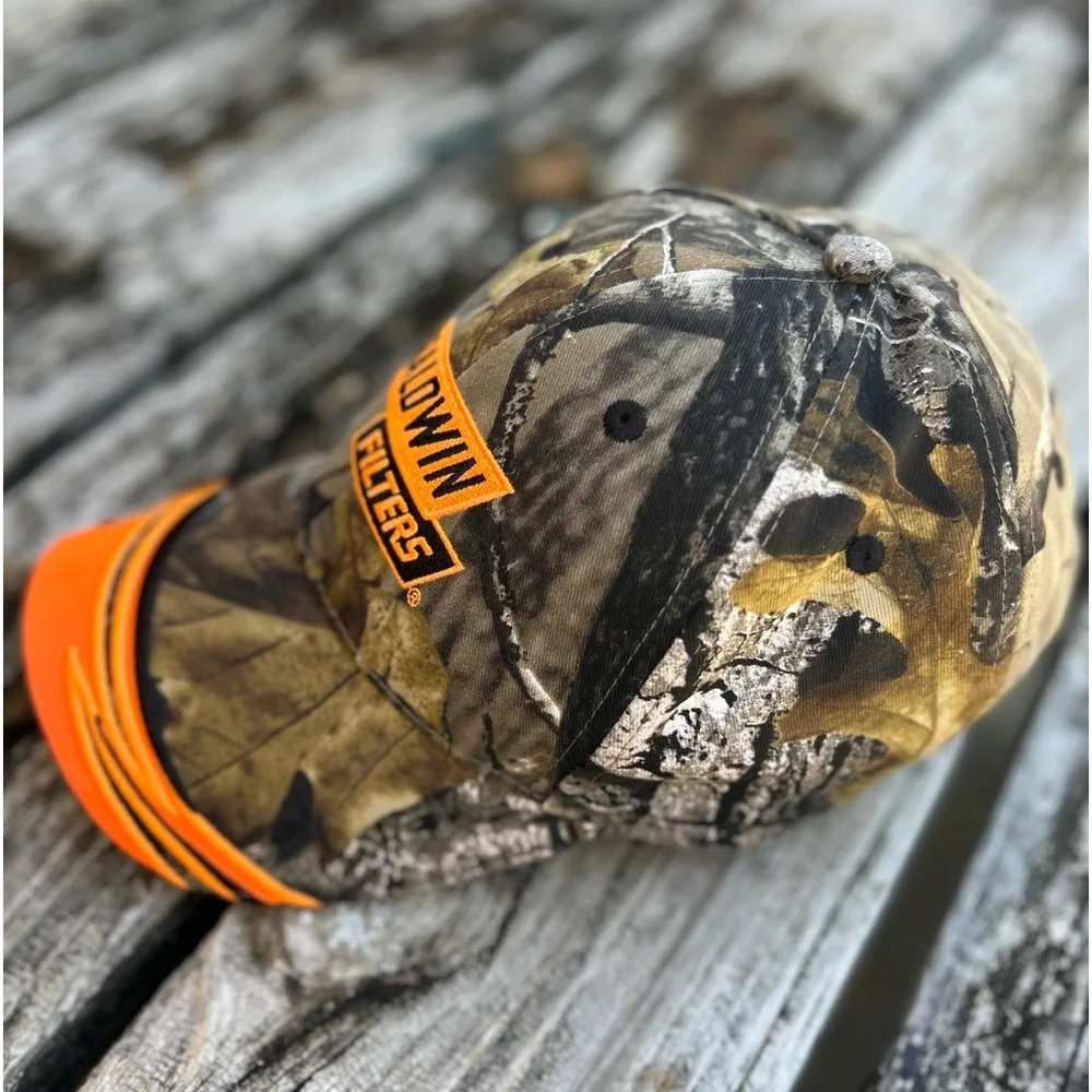New Baldwin Filters Camouflage & Orange Adjustable Baseball Hat Cap